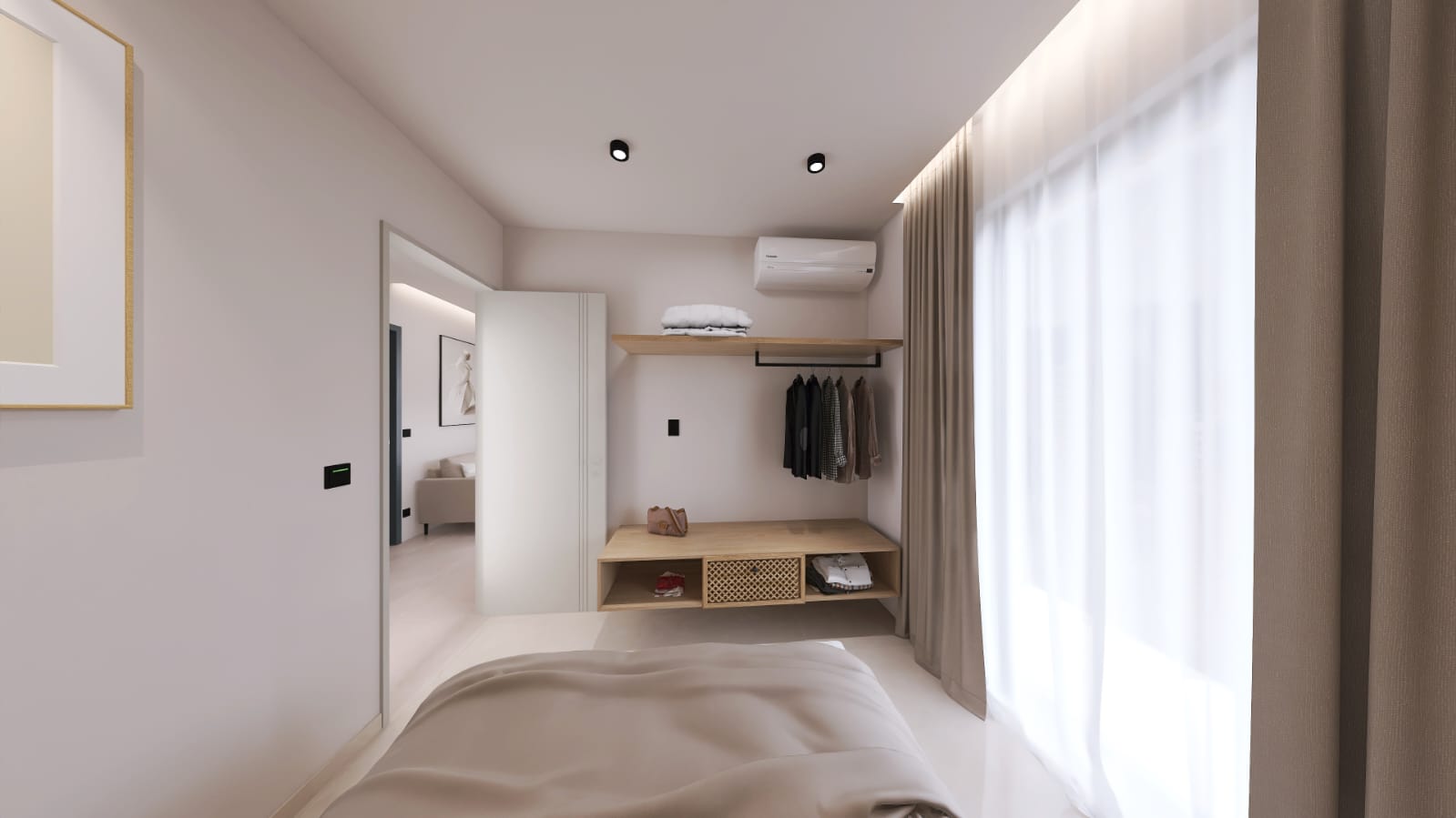 Bedroom with dressing and storage