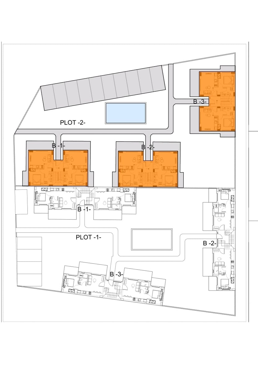 Plan general al complexului cu Parcela 1 și Parcela 2